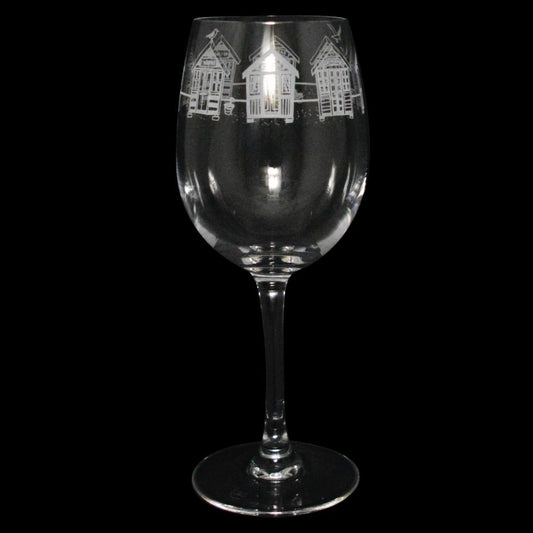 Beach Huts S38 Wine Glass