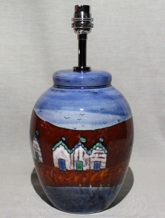 Red Beach Huts Lamp Base