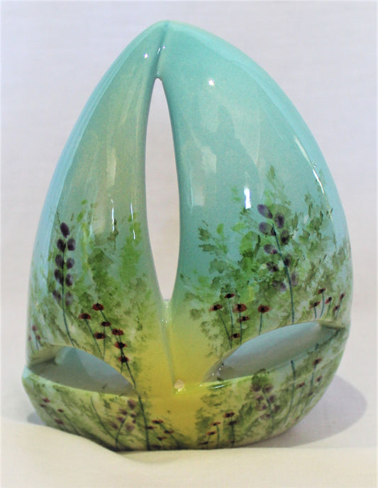 Tealight holder - Studio Poole Meadow Field Blue design