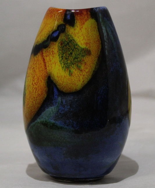 Hand-thrown, Mini Manhattan Vase - Wild Poppy design