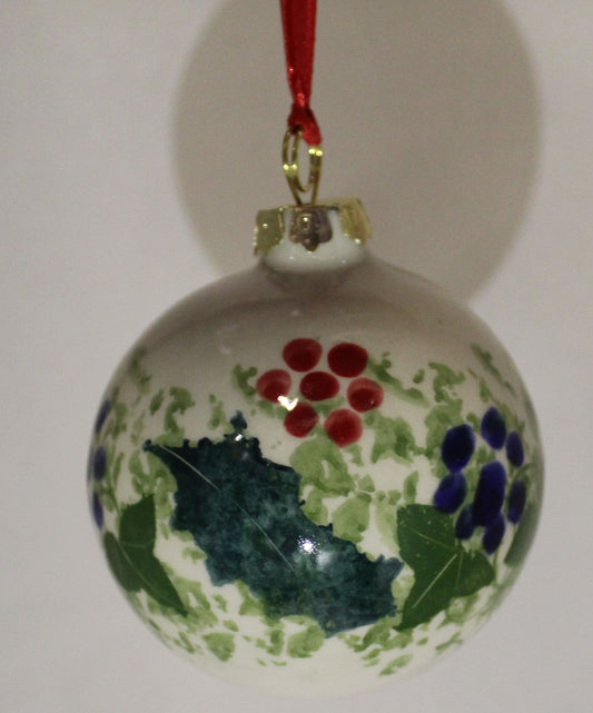 Studio Poole Winter Vine design - Round Ceramic Decorative Hanging Bauble