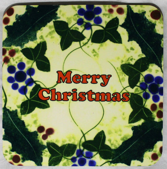 Studio Poole Winter Vine design Wooden Coaster (Customisable)