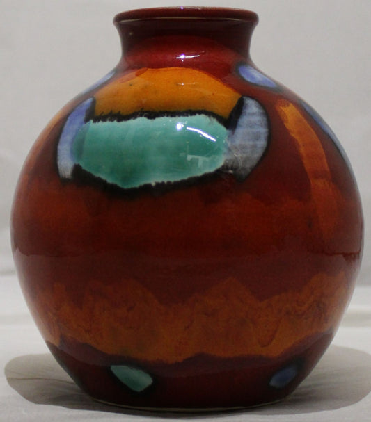 Hand-thrown, Small Round Vase - Studio Poole Volcano