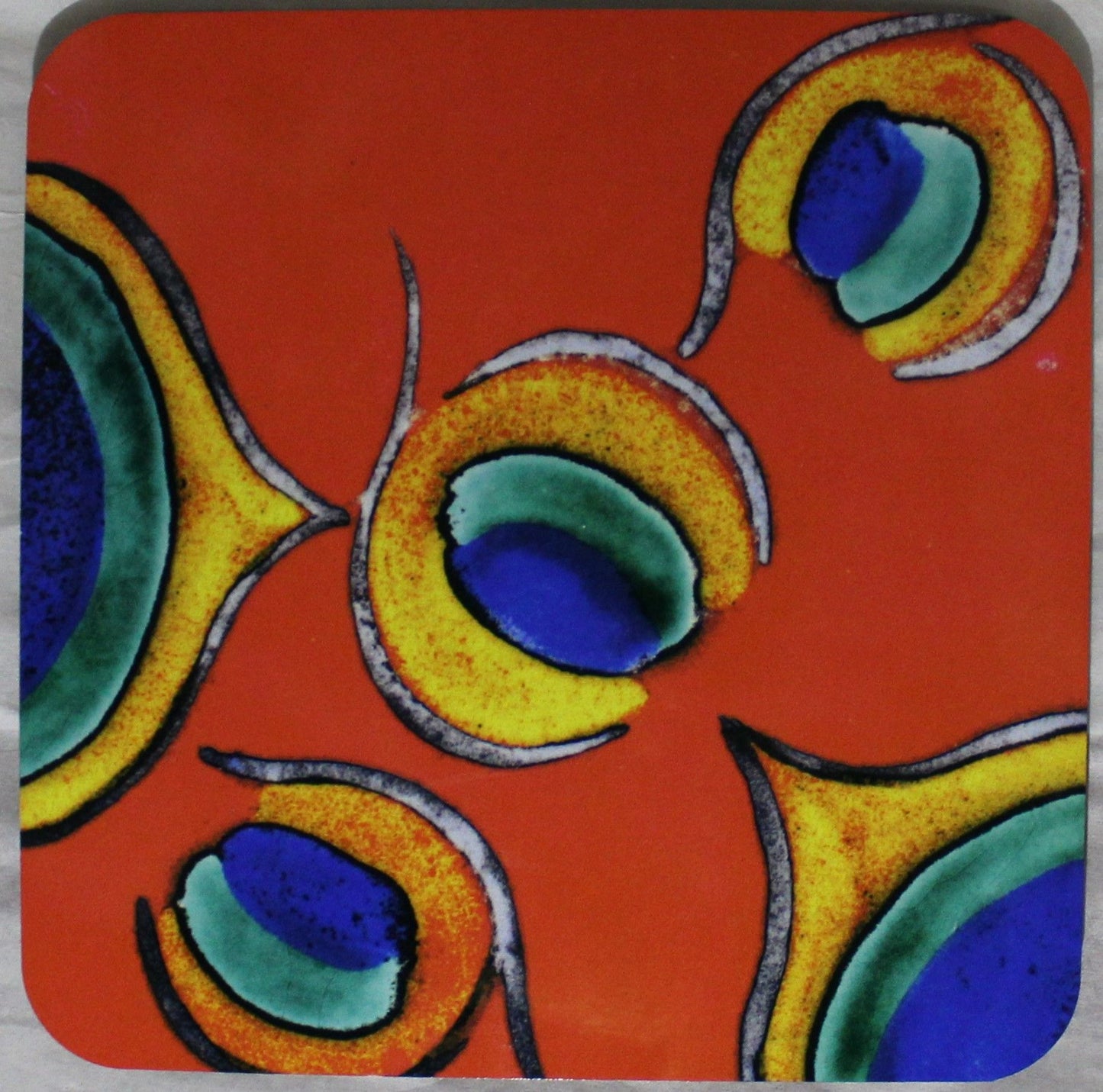 MDF Wooden Coaster - Studio Poole Peacock design