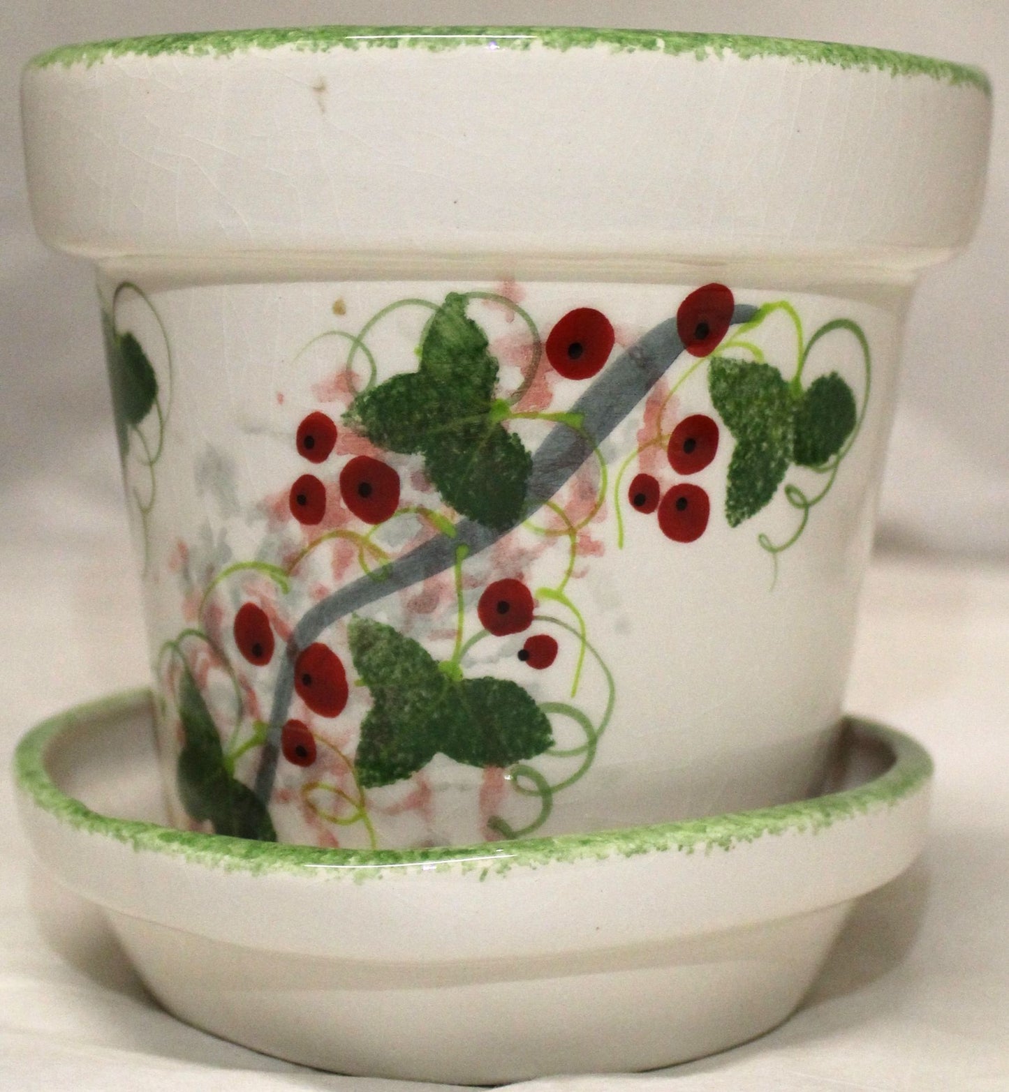 Small Plant Pot - Winter Vine Design