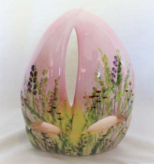 Tealight holder - Studio Poole Meadow Field Pink design