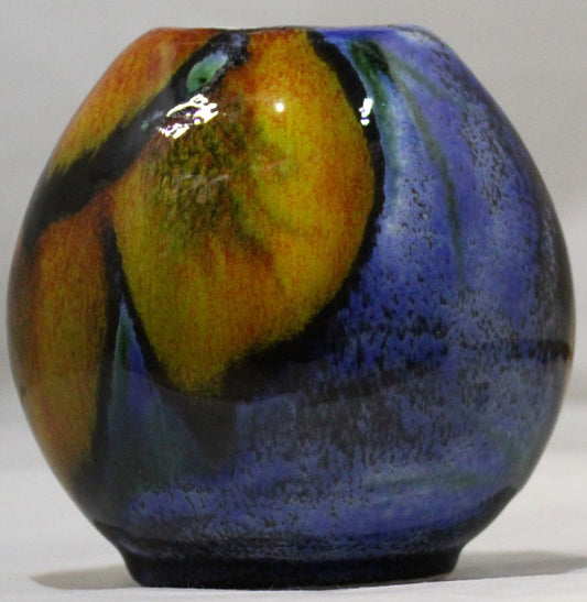 Hand-thrown, Mini Purse Vase - Wild Poppy design