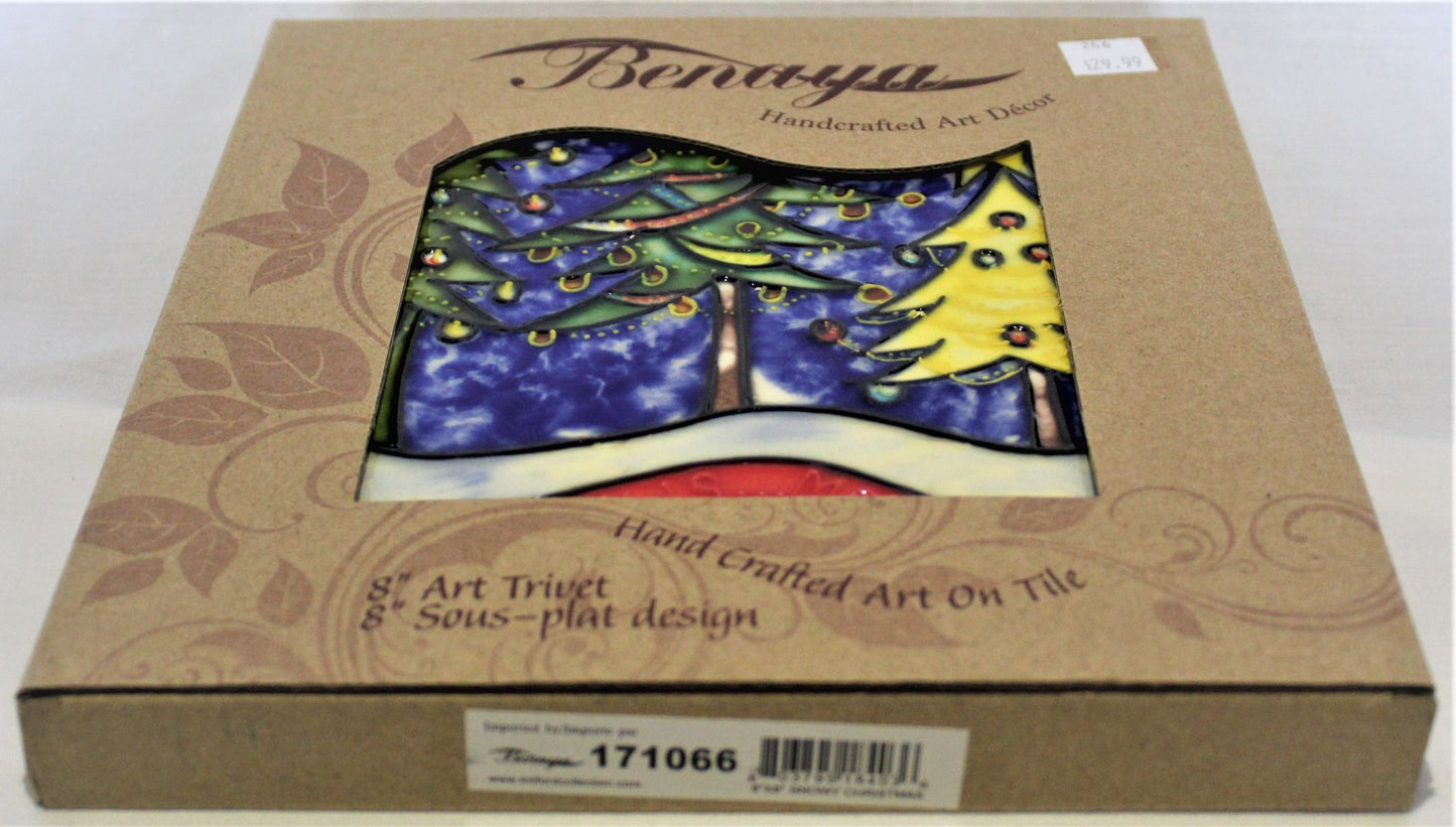 Ceramic Trivet - Snowy Christmas