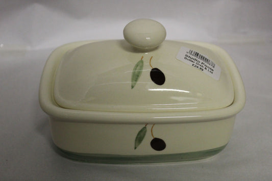 Butter Dish - Green Fresco design
