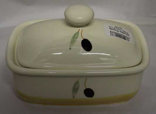 Butter Dish - Yellow Fresco design