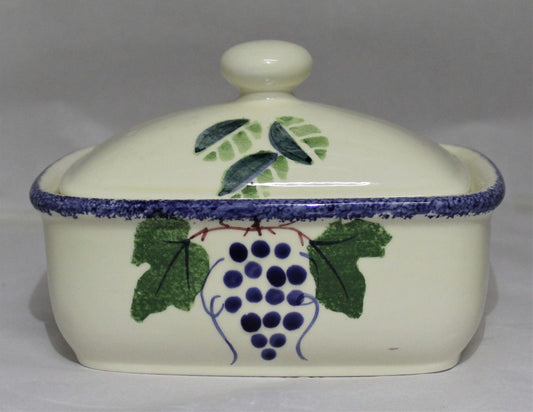 Butter Dish - Studio Poole Dorset Fruits design - Grapes