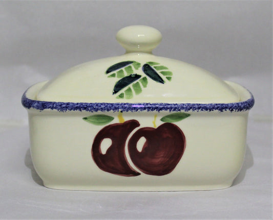 Butter Dish - Studio Poole Dorset Fruits design - Apples
