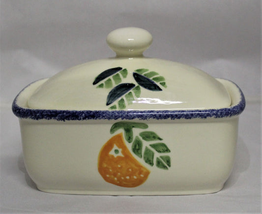 Butter Dish - Studio Poole Dorset Fruits design - Oranges