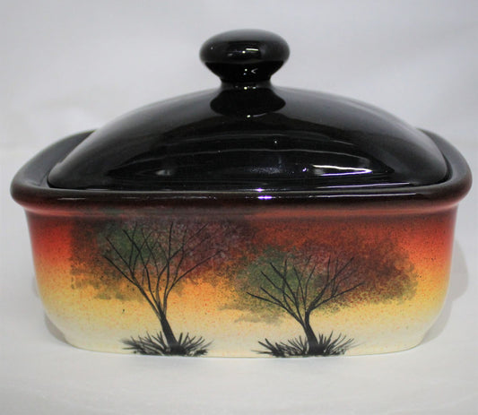 Butter Dish - Studio Poole Sunset Trees design