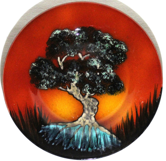 8.5in Display Plate - Studio Poole Bonsai Tree design