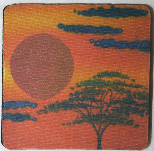 High Density heat resistant Foam Coaster - African Sky design