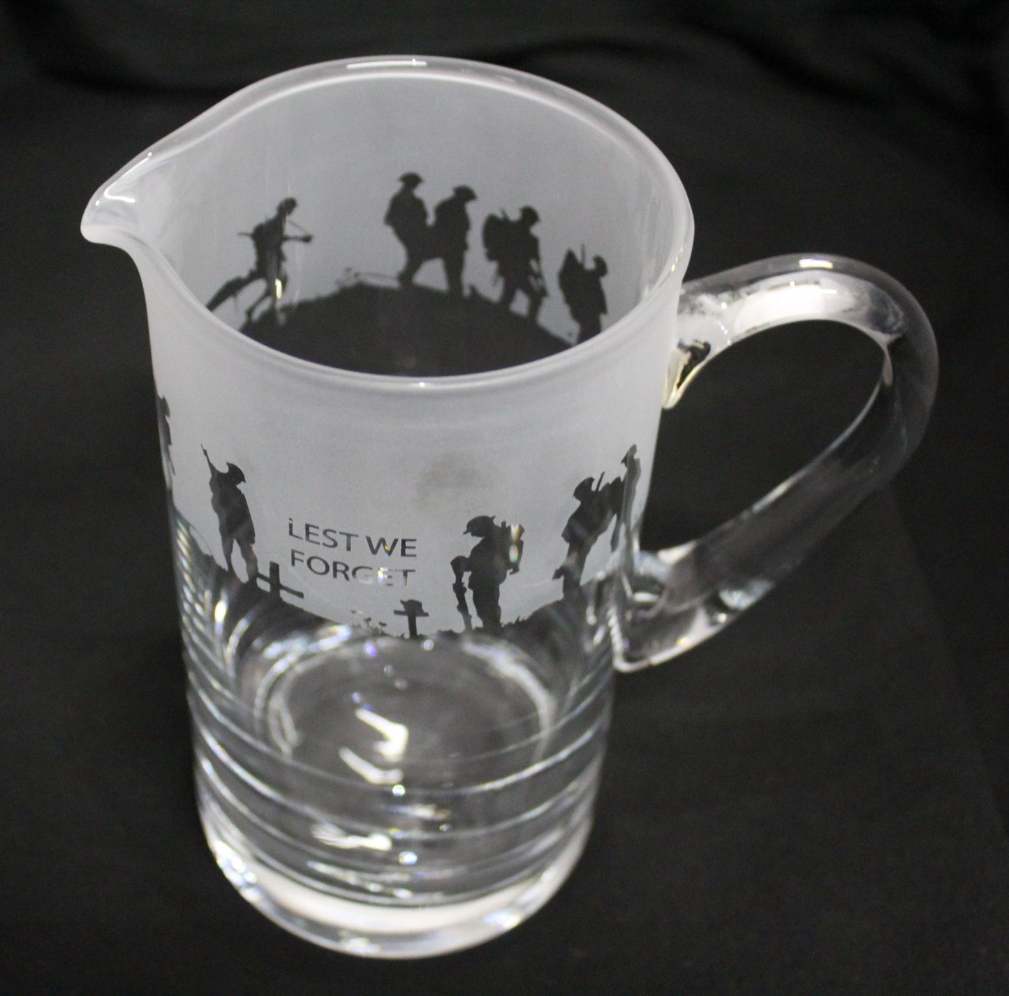 Glass Jug "Lest we forget"