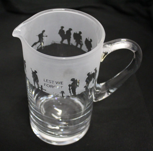Glass Jug "Lest we forget"