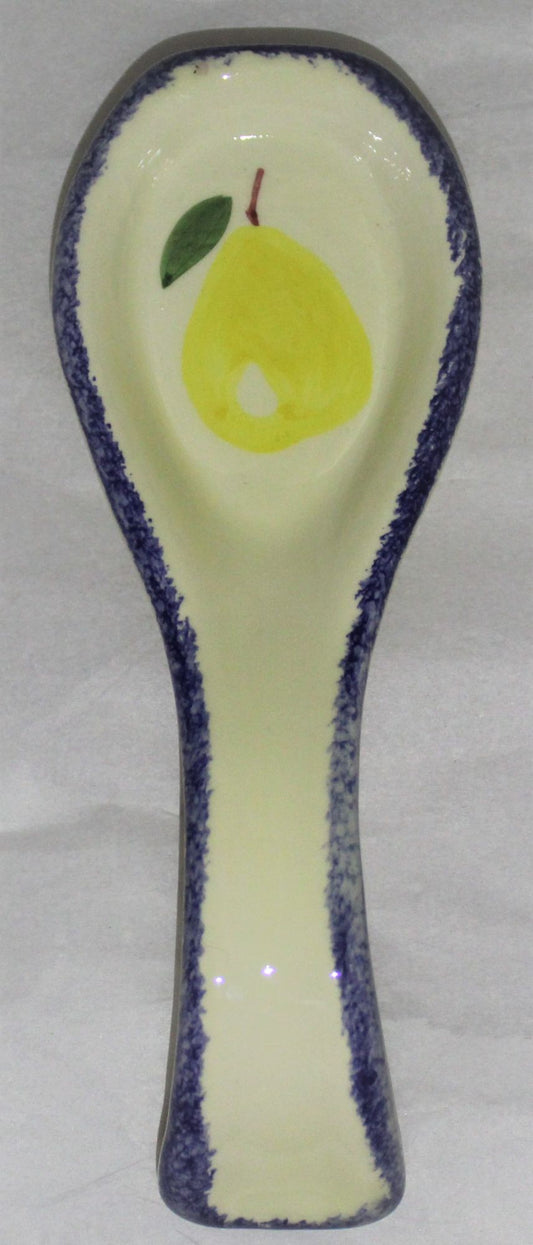 Small Spoon Rest - Studio Poole Dorset Fruits Pears design