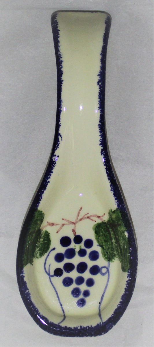 Small Spoon Rest - Studio Poole Dorset Fruits Grapes design