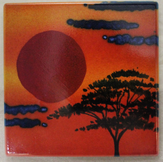 Sublimation Ceramic Coaster - Cork backed (square) - Studio Poole African Sky design