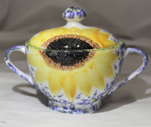 Bone China Sugar Pot - Studio Poole Vincent design