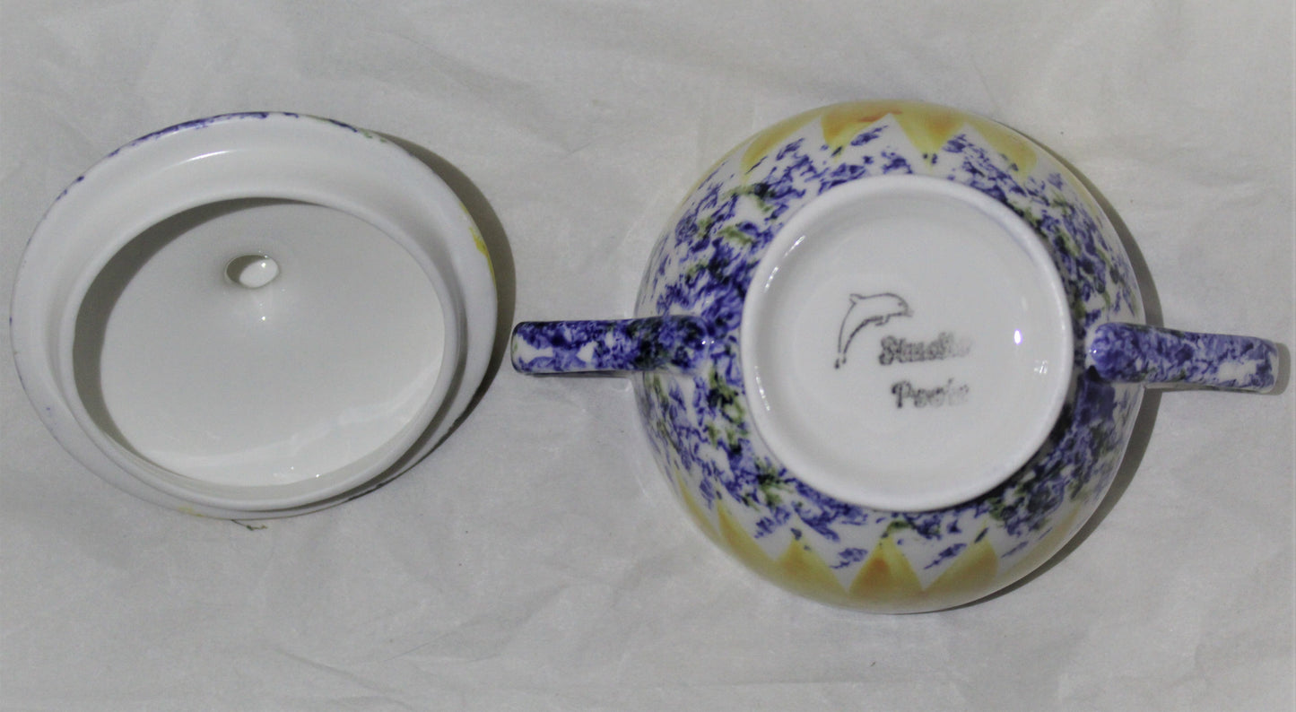 Bone China Sugar Pot - Studio Poole Vincent design
