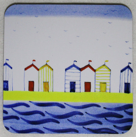 MDF Coaster - Studio Poole Beach Huts design