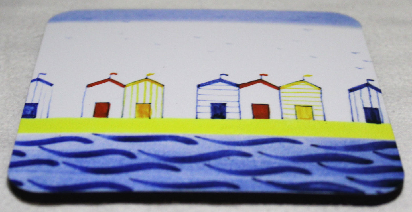 MDF Coaster - Studio Poole Beach Huts design