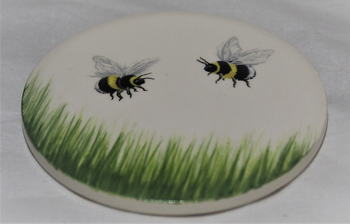Ceramic hand painted coaster - Bees design