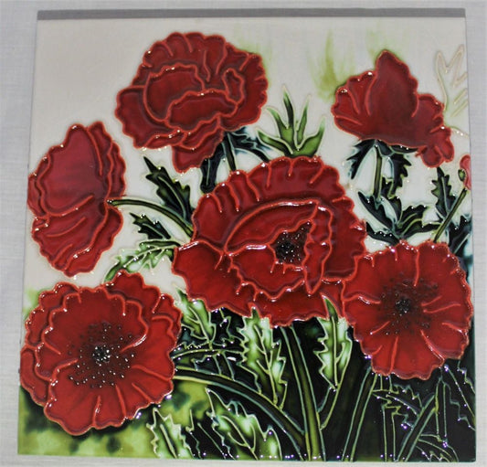Ceramic Trivet - Classic Poppies