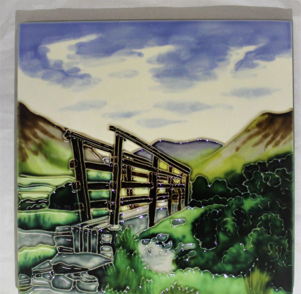 Ceramic Trivet - Wood Bridge