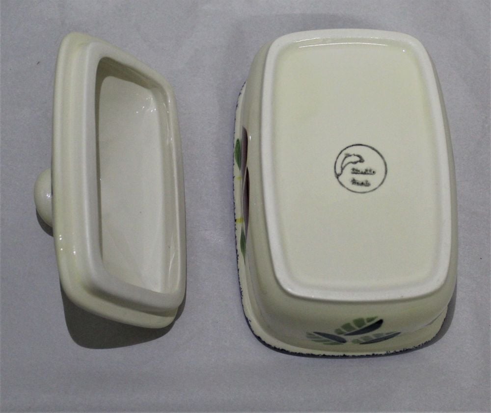 Butter Dish - Studio Poole Dorset Fruits design - Apples