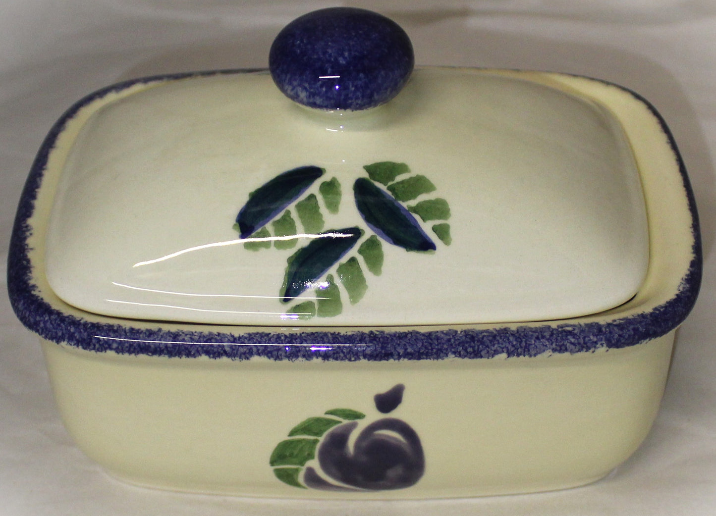 Butter Dish - Studio Poole Dorset Fruits design - Plums