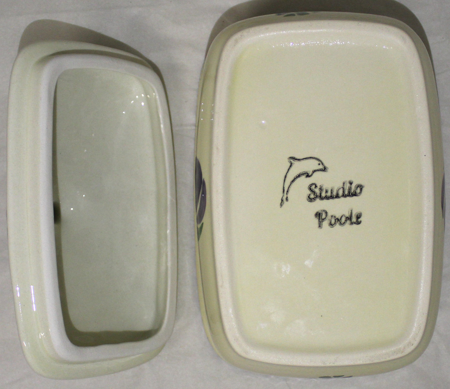 Butter Dish - Studio Poole Dorset Fruits design - Plums
