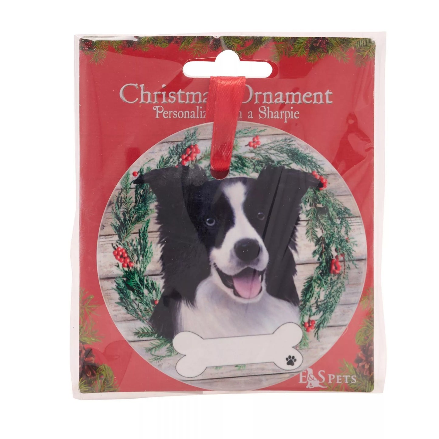 E&S Pets Border Collie Hanging Wreath Decoration