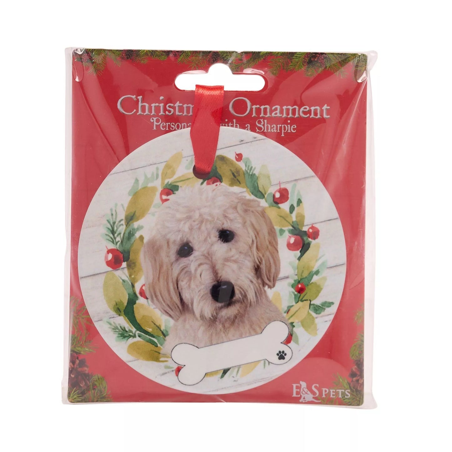 E&S Pets Goldendoodle Hanging Wreath Decoration