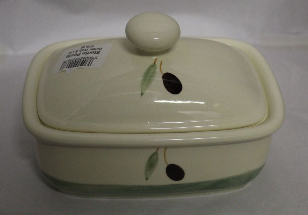Butter Dish - Green Fresco design