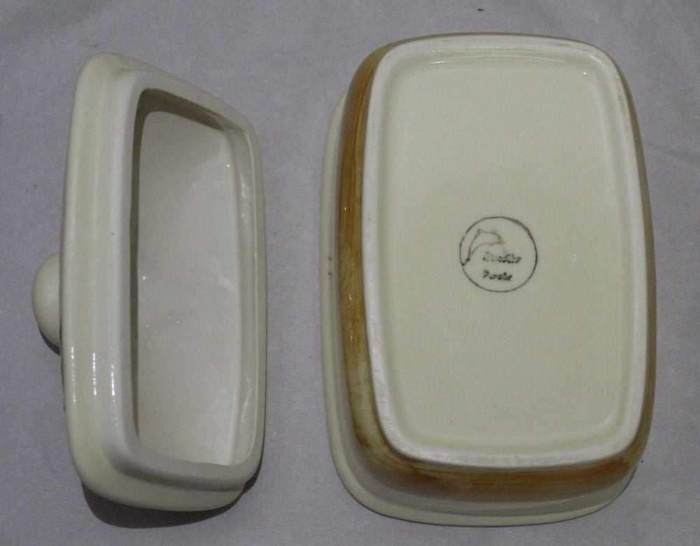 Butter Dish - Orange Fresco design (Also known as Red or Terracotta)