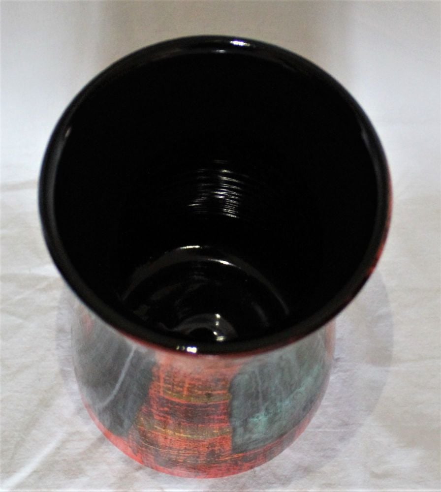 19cm Hand-thrown Vase - Gemstones design