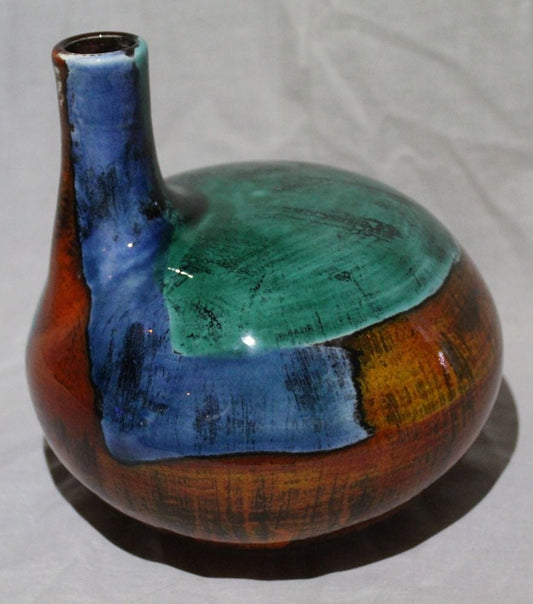 Gemstones Hand Thrown Squat Vase