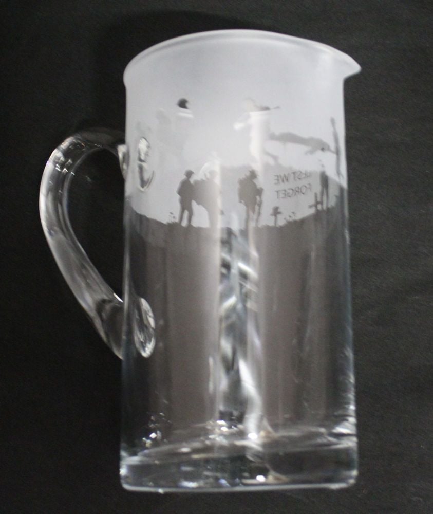 Glass Jug "Lest we forget"