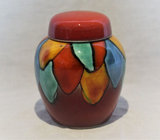 Small Ginger Jar - Harlequin design Hand Thrown