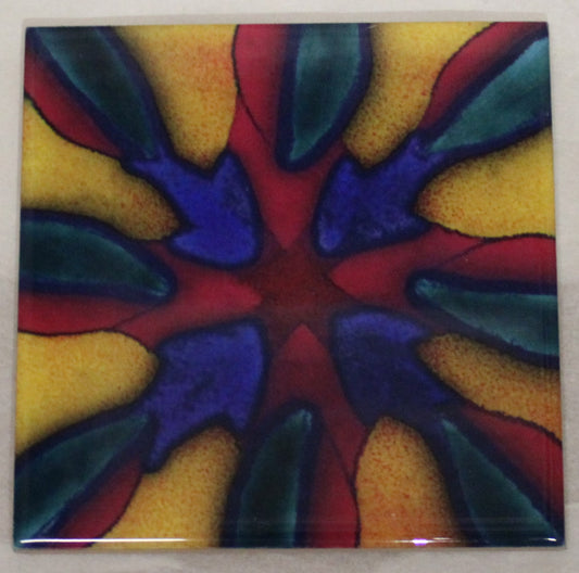 Sublimation Ceramic Coaster - Cork backed (square) - Studio Poole Harlequin design