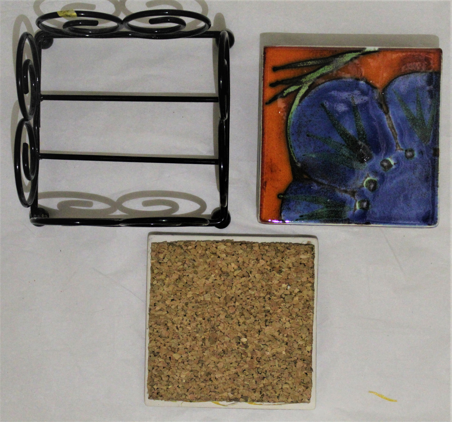 Coasters Cork Backed- Set of 4 - Studio Poole Himalayan Poppy Design