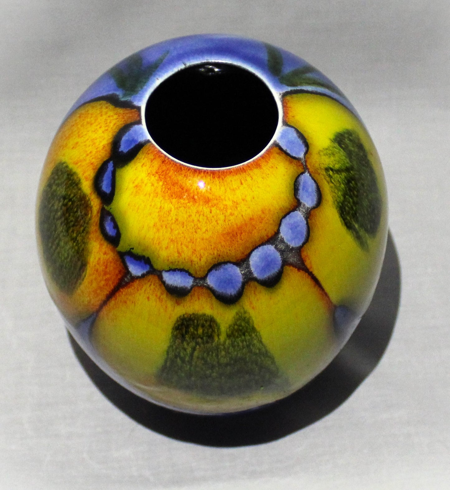 Ostrich egg Vase - Studio Poole Wild Poppy