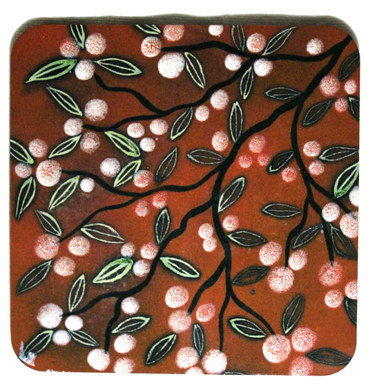 MDF Wooden Coaster - Studio Poole Blossom design