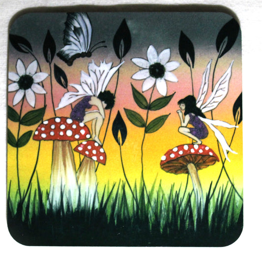 MDF Wooden Coaster - Studio Poole Fairies design 1