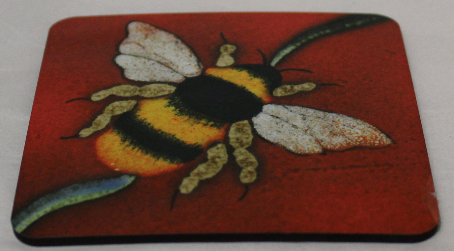 MDF Coaster - Studio Poole Red Bees