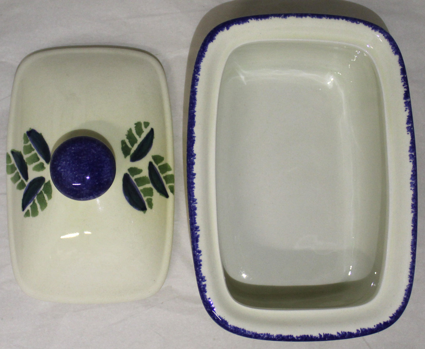 Butter Dish - Studio Poole Dorset Fruits design - Pears
